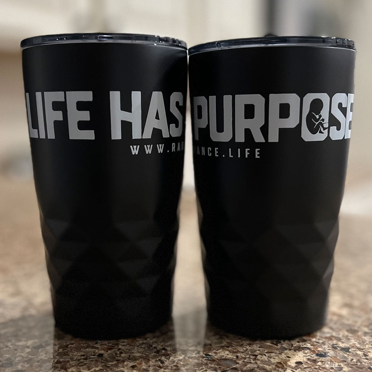 "LIFE HAS PURPOSE" 12 oz tumbler Radiance Stuff Store